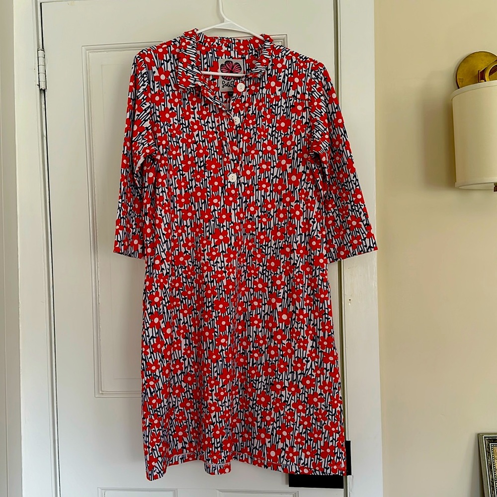 cute! Lesley Evers a line dress in super comfy stretchy 95% cotton, 5% Spandex